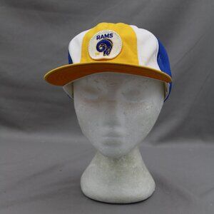 Los Angeles Rams Trucker Hat (VTG) - 1980s Logo by Krystal Cap - Adult Snapback